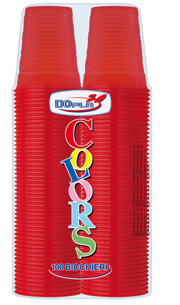 058123 BICCH 200ML 100PZ (2X50) ROSSO M