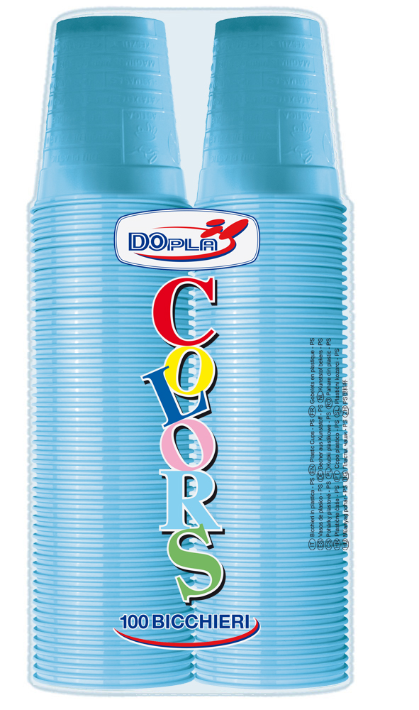 058126 BICCH 200ML 100PZ (2X50) AZZURRO M