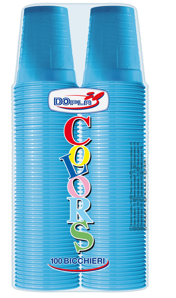 058128 BICCH 200ML 100PZ (2X50) TURCHESE M