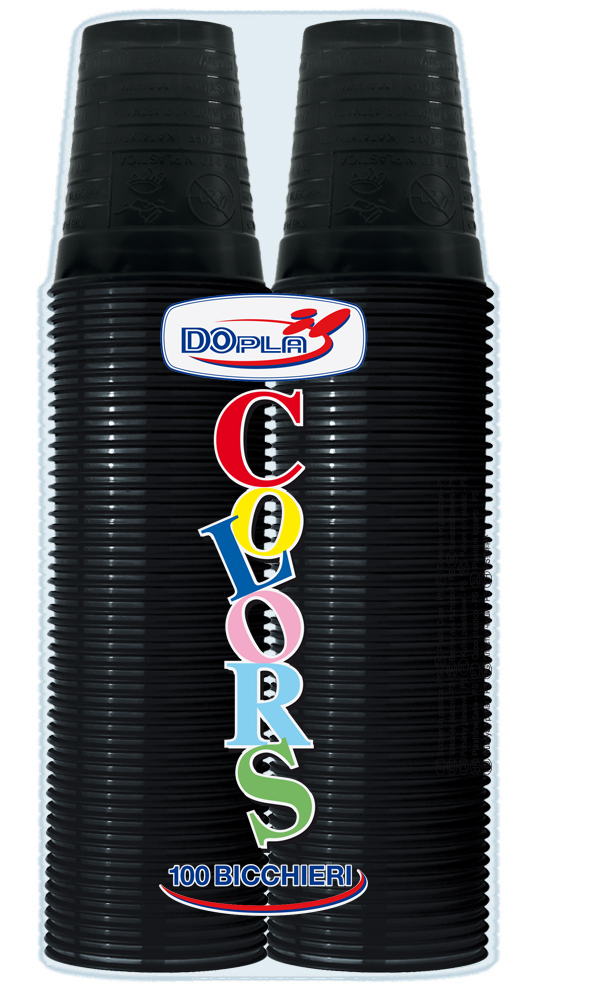 058282 BICCH 200ML 100PZ (2X50) NERO M